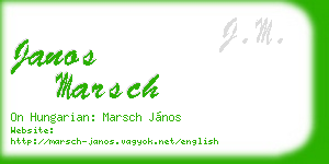 janos marsch business card